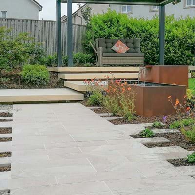 Rustic Water Feature and Planters